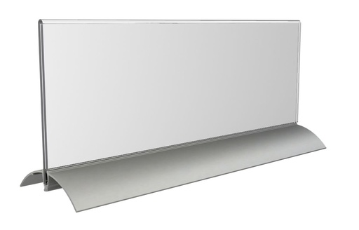 [350088] Tafelnaambordje 10,5 x 29,7 cm met T-standaard van aluminium