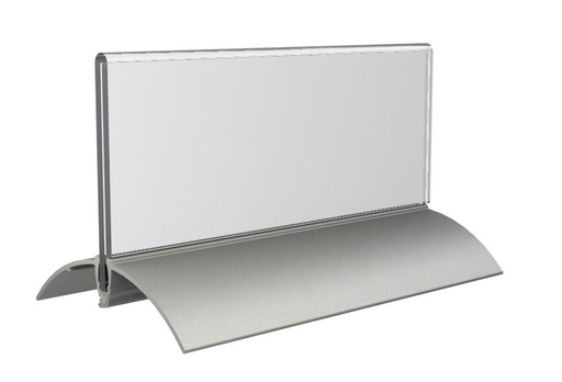 [350086] Tafelnaambordje 6,1 x 15 cm met T-standaard van aluminium.......2 stuks !