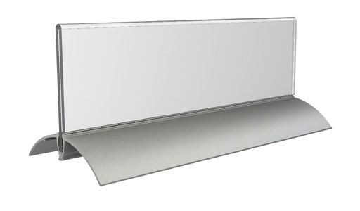 [350087] Tafelnaambordje 6,1 x 21 cm met T-standaard van aluminium.    