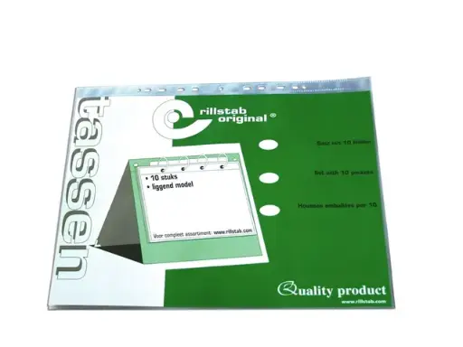 [RI94160] Flipover-hoezen rillstab - "A4 liggend" - 10 tassen