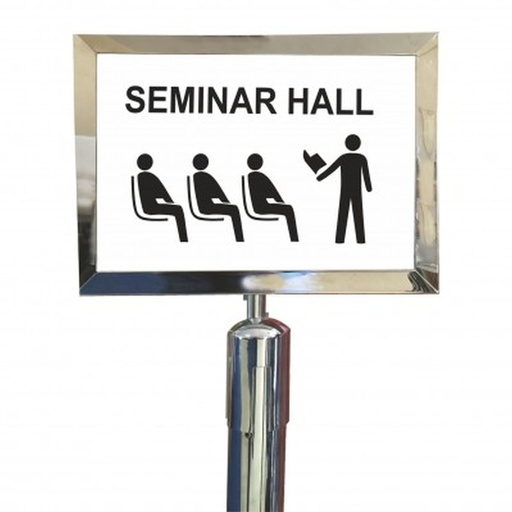 [358004] Informatiebord voor afzetpaal - chroom