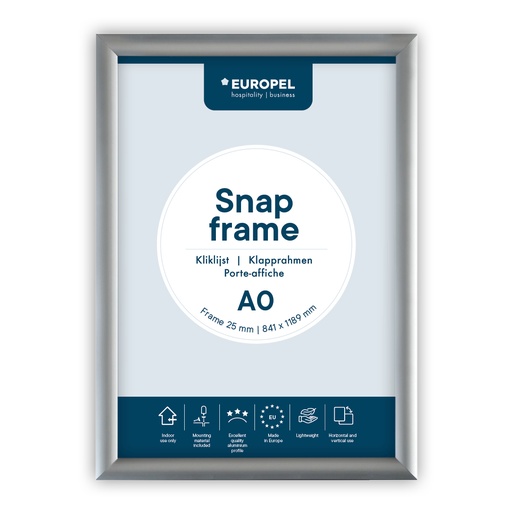 [355020] Kliklijst "A0 zilver" - frame 25mm