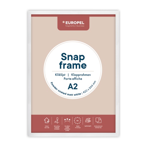 [355075] Kliklijst "A2 mat wit" - frame 25mm