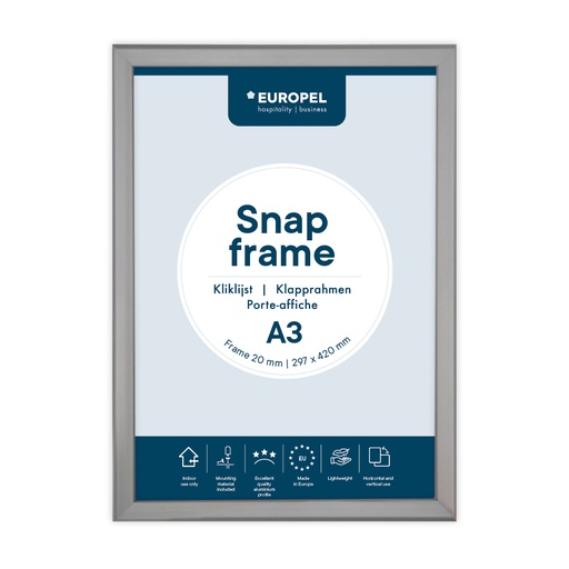 [355002] Kliklijst "A3 zilver" - frame 20mm