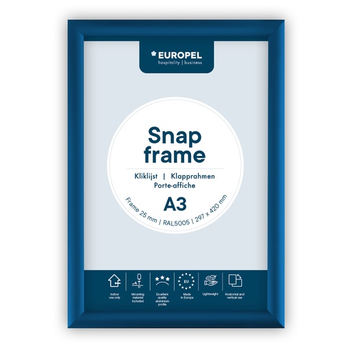 [355080] Kliklijst "A3 blauw" - frame 25mm