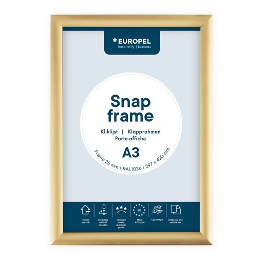 [355084] Kliklijst "A3 goud" - frame 25mm