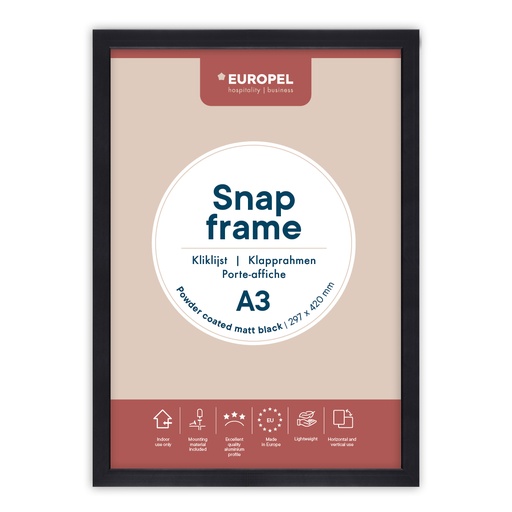 [355072] Kliklijst "A3 mat zwart" - frame 25mm