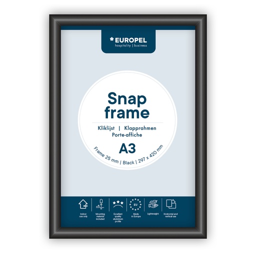 [355029] Kliklijst "A3 zwart" - frame 25mm 