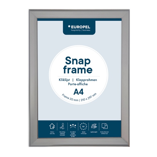 [355000] Kliklijst "A4 zilver" - frame 20mm