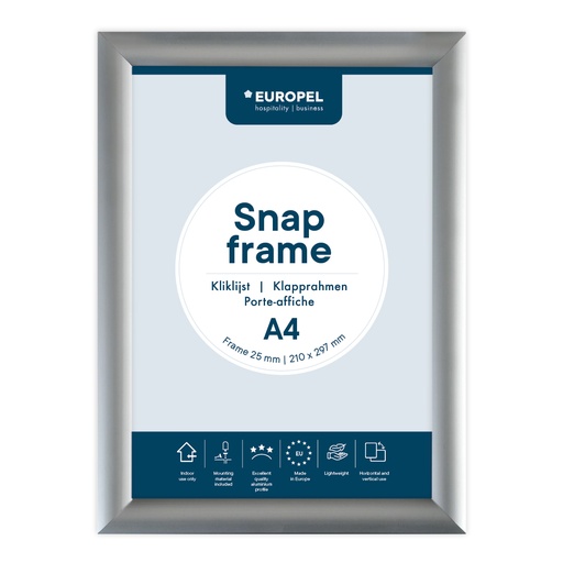 [355001] Kliklijst "A4 zilver" - frame 25mm