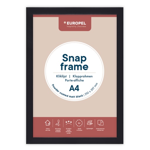 [355073] Kliklijst "A4 mat zwart" - frame 25mm