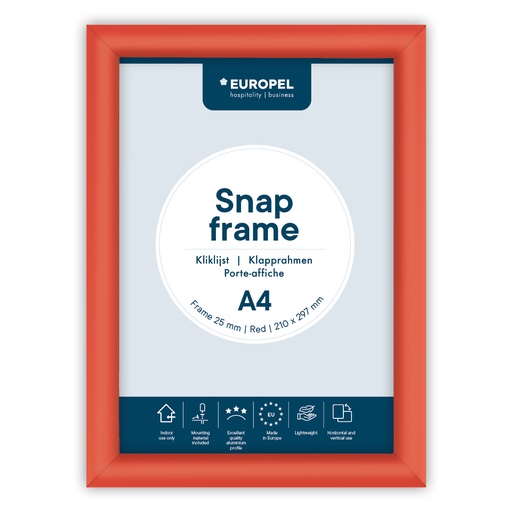 [355026] Kliklijst "A4 rood" - frame 25mm