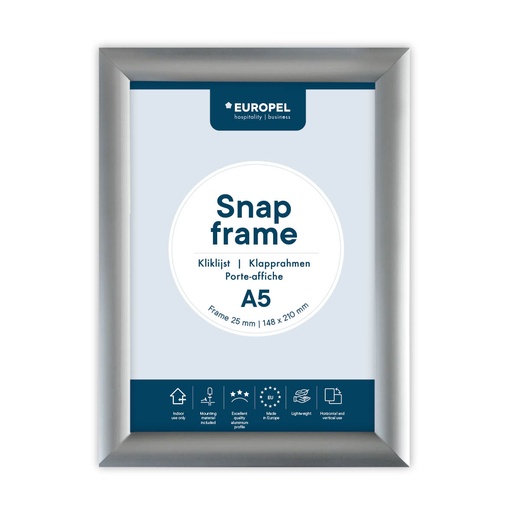[355014] Kliklijst "A5 zilver" - frame 25mm