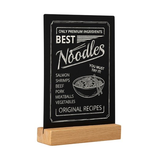 [356280] Krijtbord "tafelmodel" - houten voet - formaat A5
