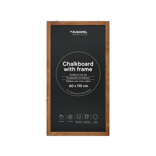 [356228] Krijtbord "wandbord" - houten lijst - formaat 60x110cm 
