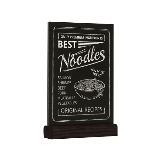 [356270] Krijtbord "tafelmodel" - zwart houten voet - A5 staand 